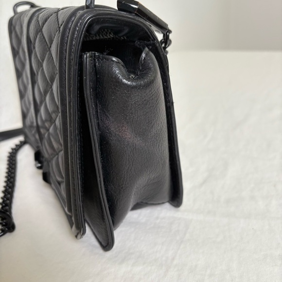 REBECCA MINKOFF Quilted Love Leather Crossbody Bag Purse Luxury Minimalist - Picture 9 of 17